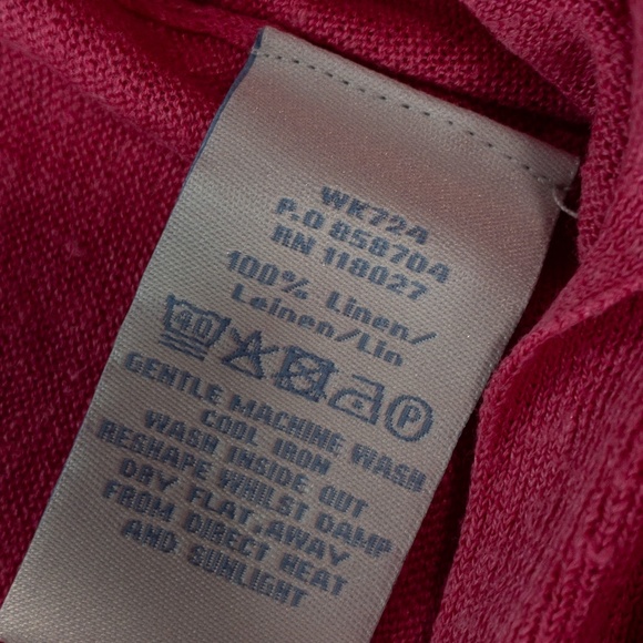 Boden Sweater Womens 2 Pink Linen Wrap Style 3/4 Length Sleeves - Picture 8 of 15